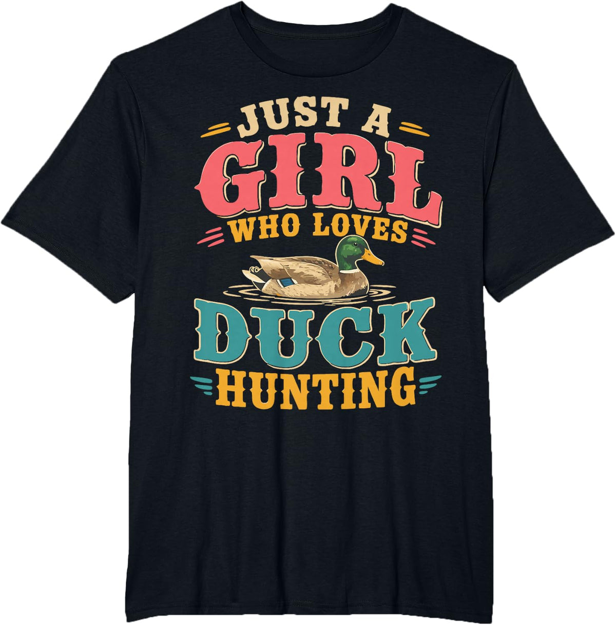 Duck Hunting Woman Waterfowl Hunter T-Shirt - Black