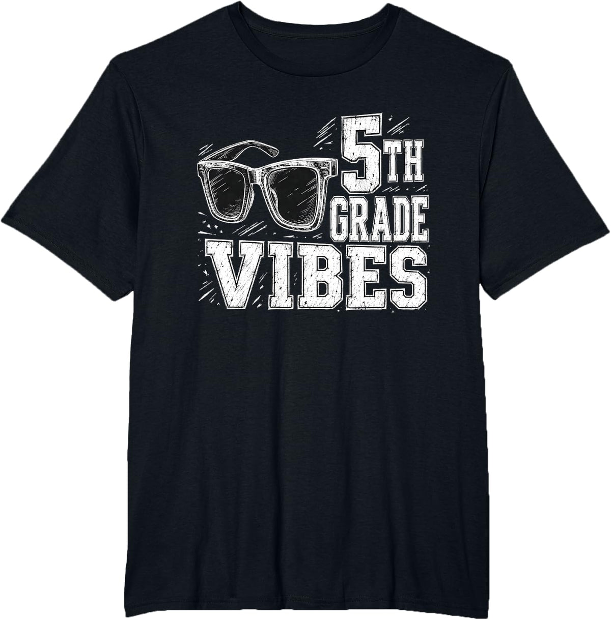 First Day of 5th Grade Vibes T-Shirt - Black