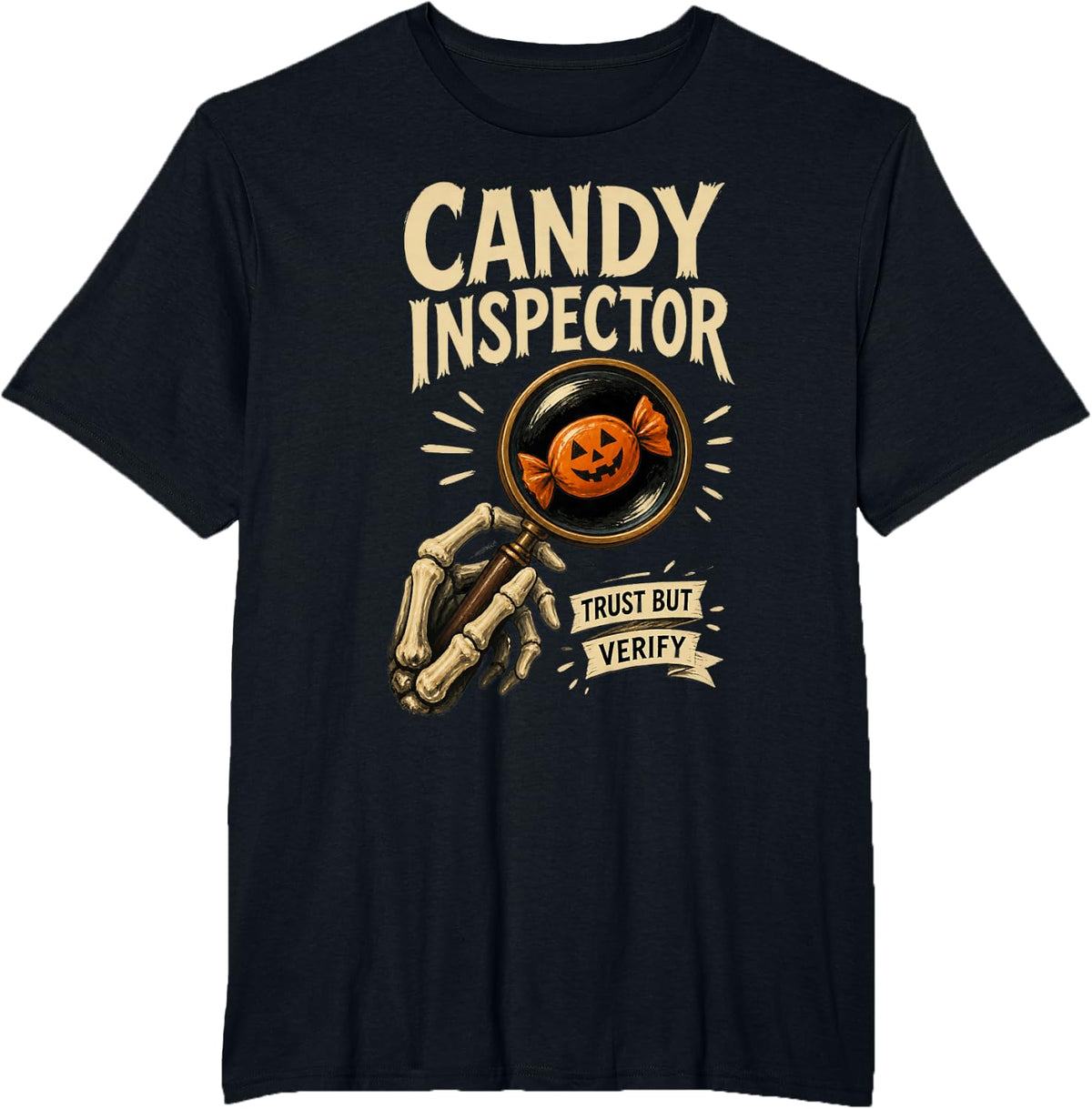 Candy Inspector Dental Hygienist Halloween Dental Assistant T-Shirt - Black