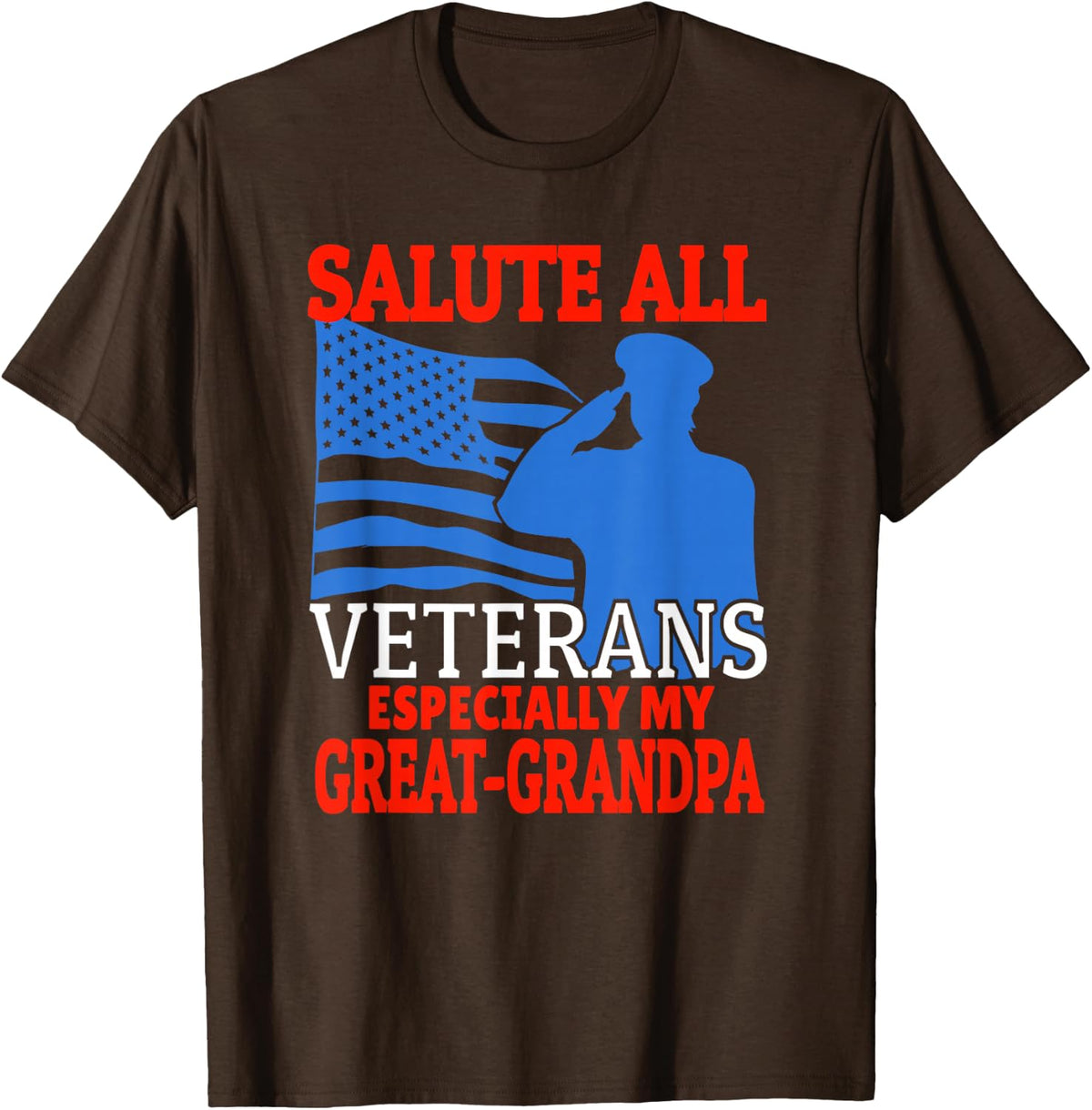 Veteran Granddaughter Grandson Support Great-Grandpa T-Shirt - Brown
