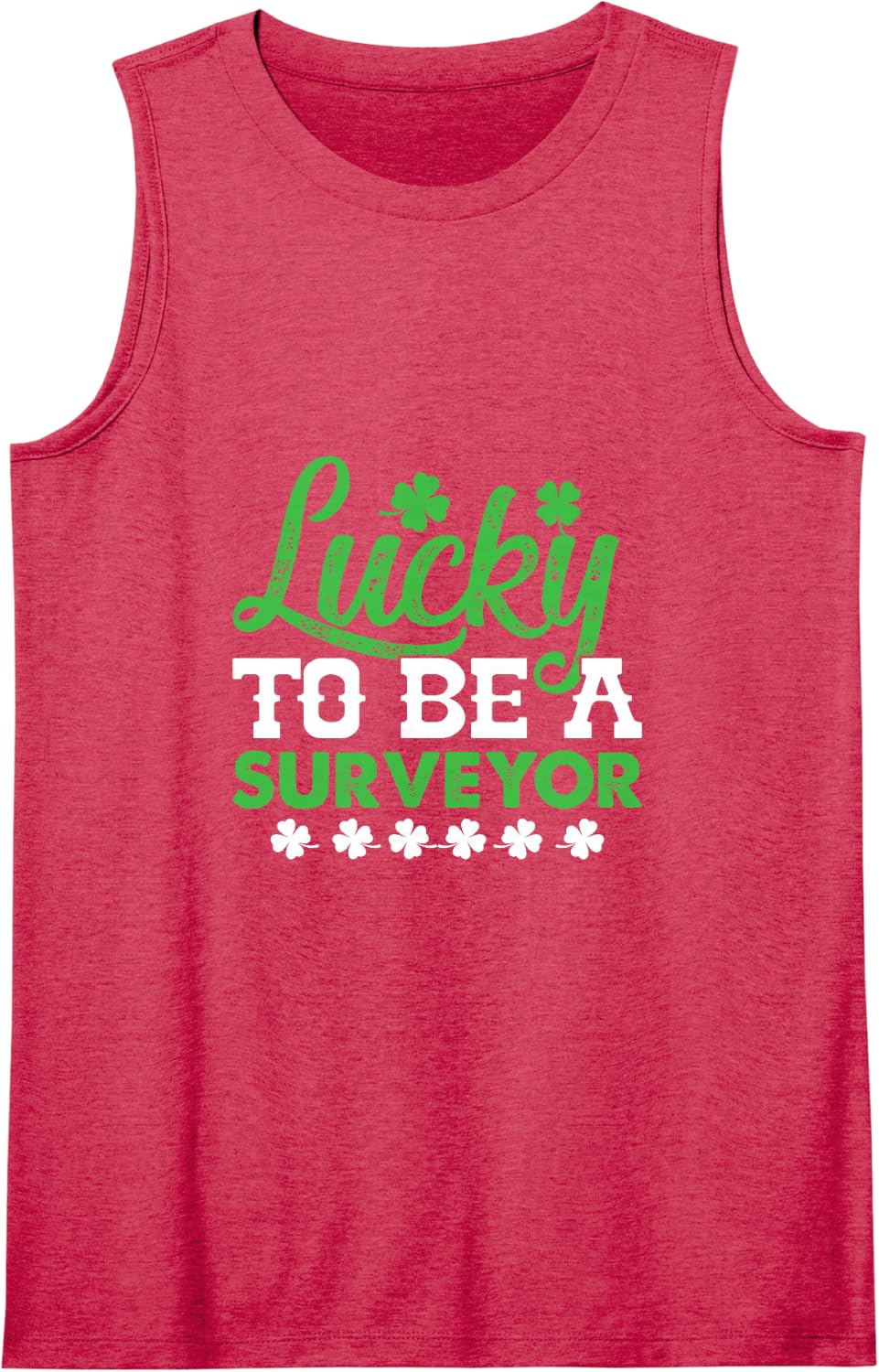 Lucky to Be A Surveyor St Patricks Day Irish Shamrock Tank Top - Red