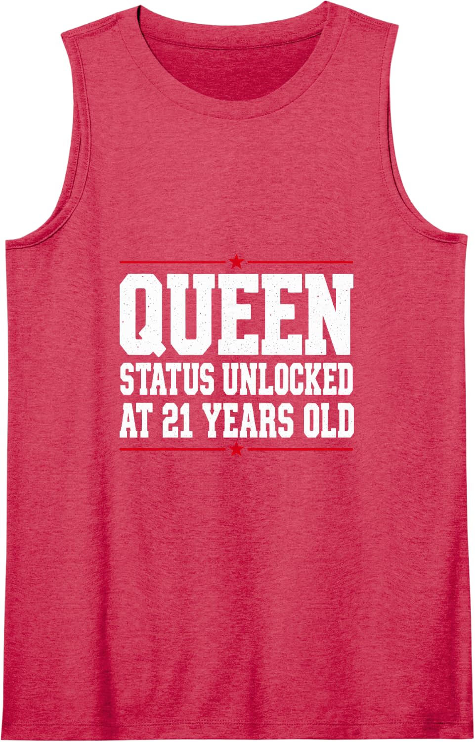 Queen Status Unlocked At 21 Years Old Birthday Sleeveless Tank Top - Red