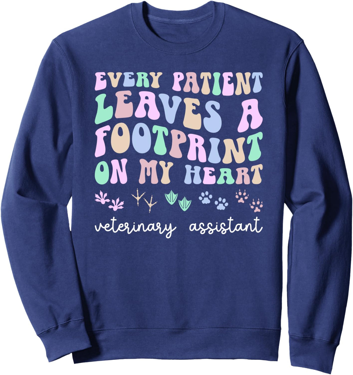 Veterinary Assistant Groovy Vet Assistant Appreciation Sweatshirt - Adult Unisex Navy Blue