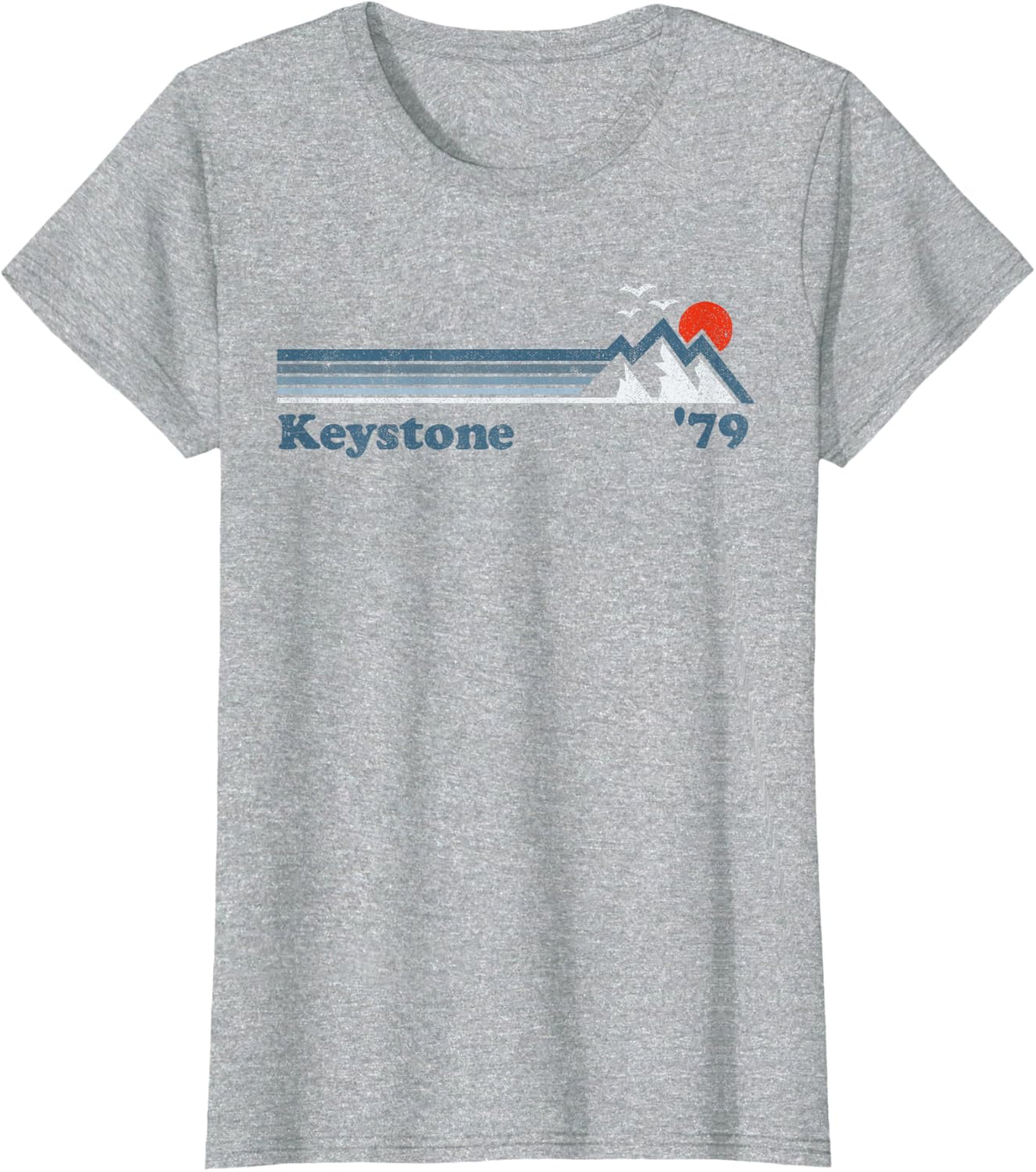 Retro Keystone Ski Resort Colorado Snowboard Skiing Gift T-Shirt - Heather Grey