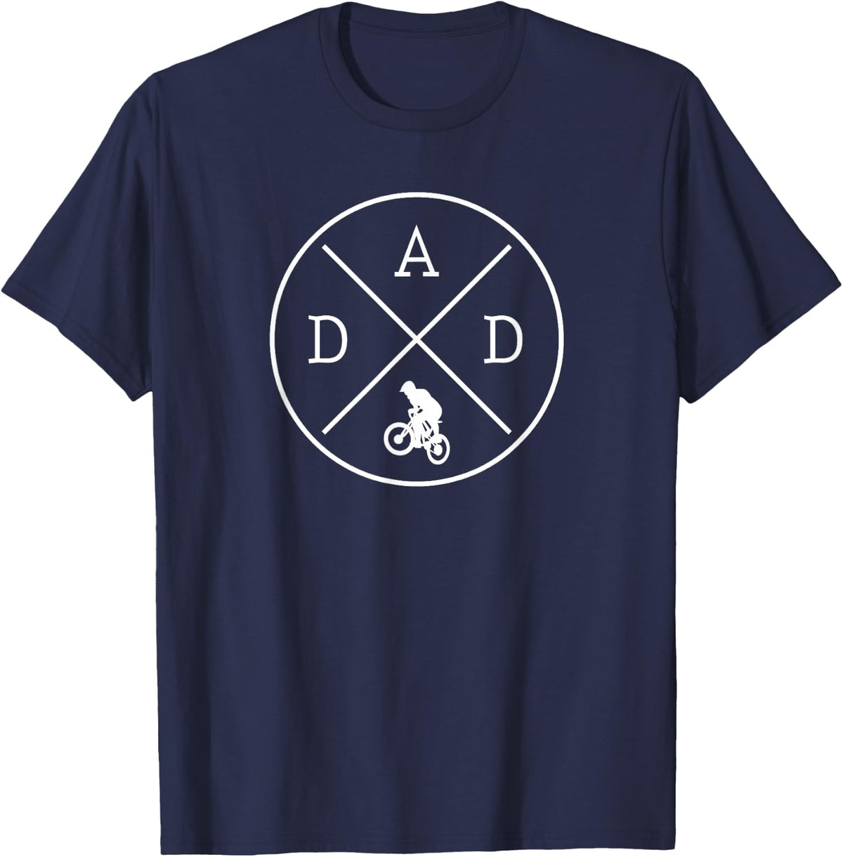 Cycling Dad Mountain Bike Bicycle Biking Father's Day T-Shirt - Navy Blue