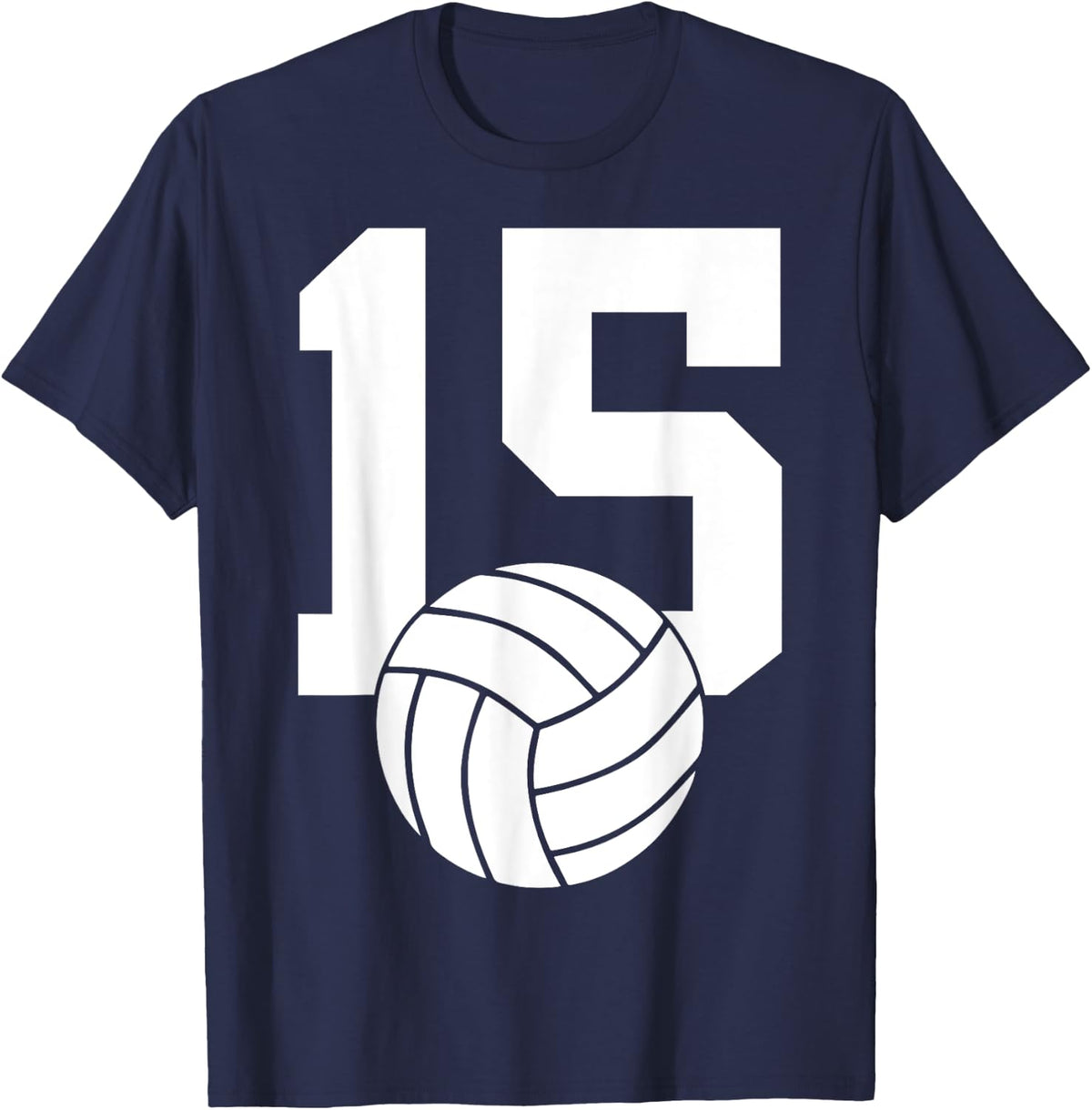 NUMBER 15 VOLLEYBALL 15TH BIRTHDAY T-Shirt - Navy Blue
