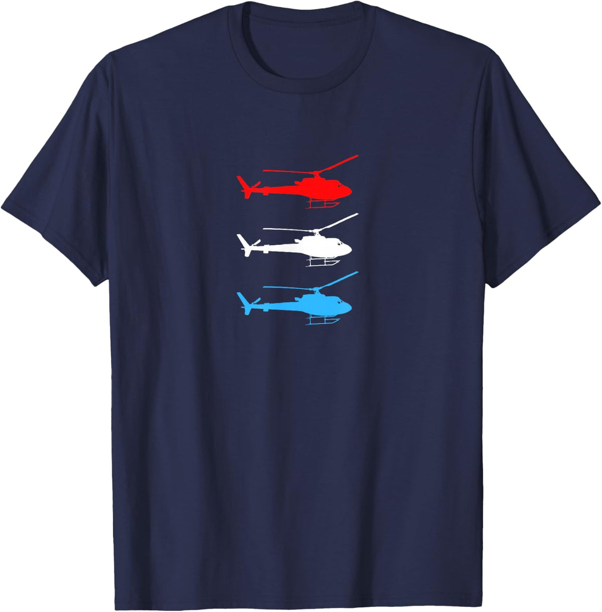 Red White and Blue USA Helicopters T-Shirt - Navy Blue