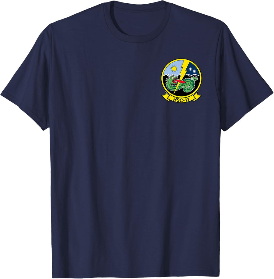 Navy Helicopter Sea Combat Squadron HSC-11 Dragonslayers T-Shirt | US Navy Tees and T Shirts for Veterans - Navy Blue