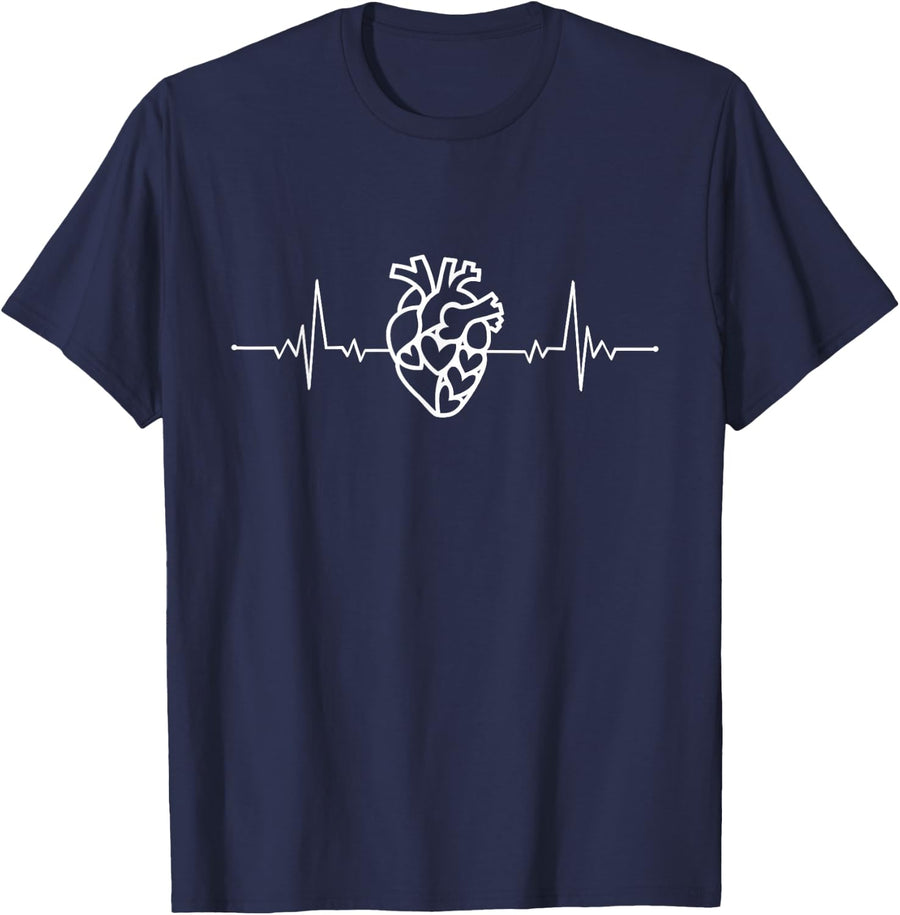 Heart Cardiologist Heart Doctor Cardiology Nurse Medical T-Shirt - Navy Blue
