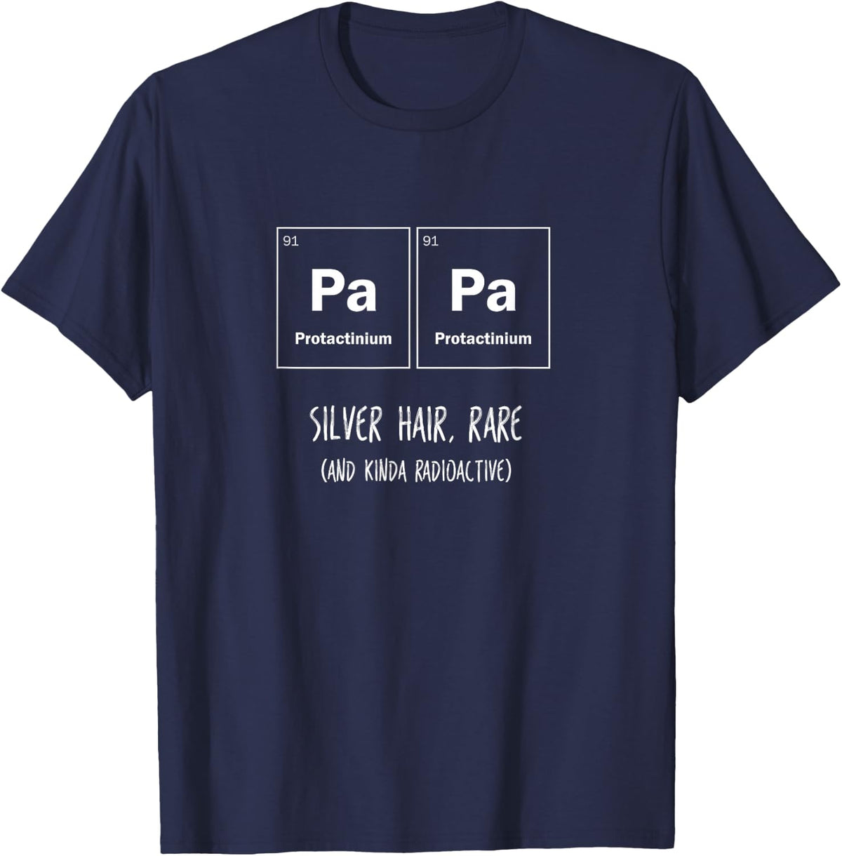 Papa Dad Grandpa Periodic Table Funny Science T-Shirt - Navy Blue