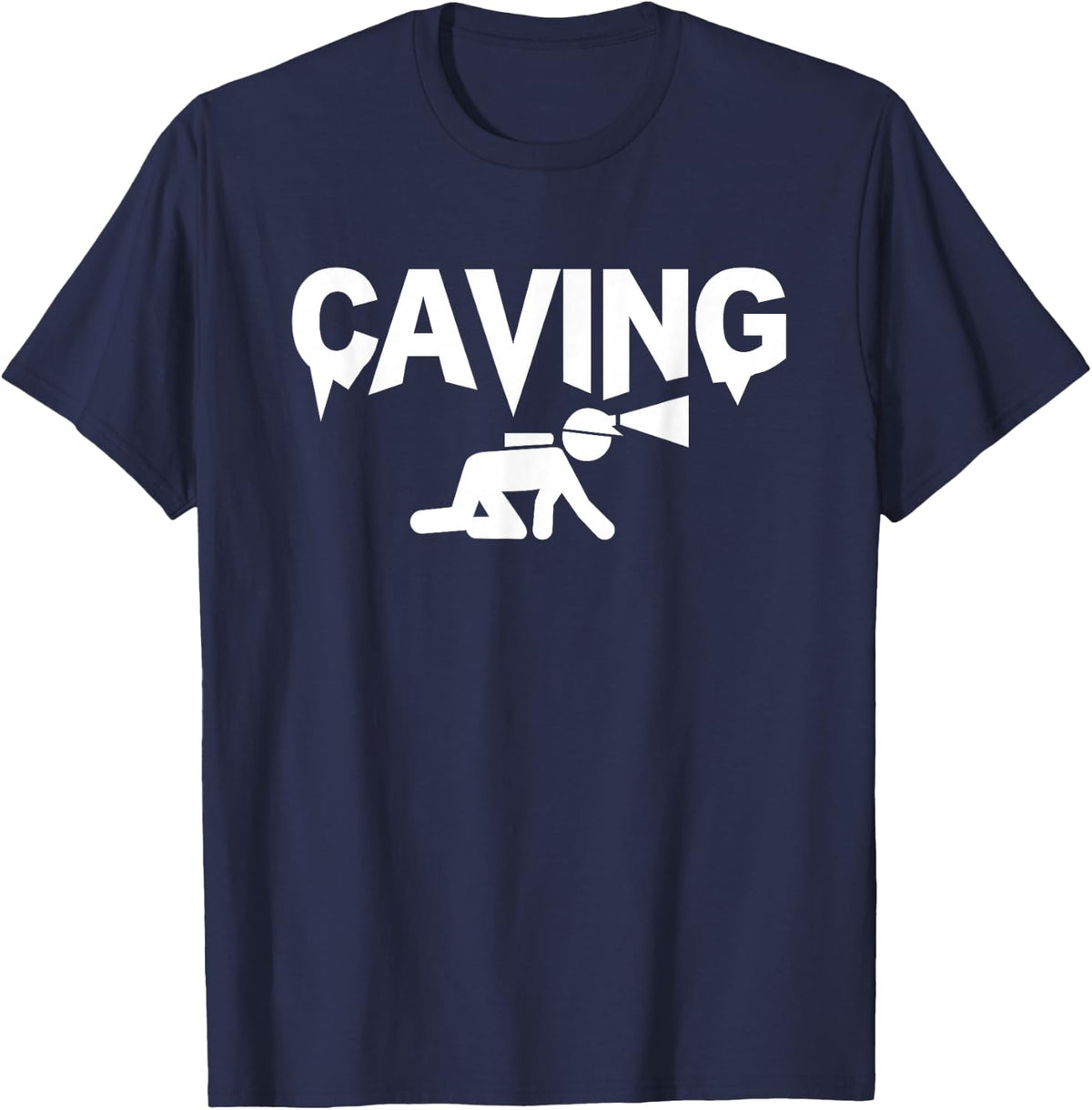 Caving Spelunking T-Shirt - Navy Blue