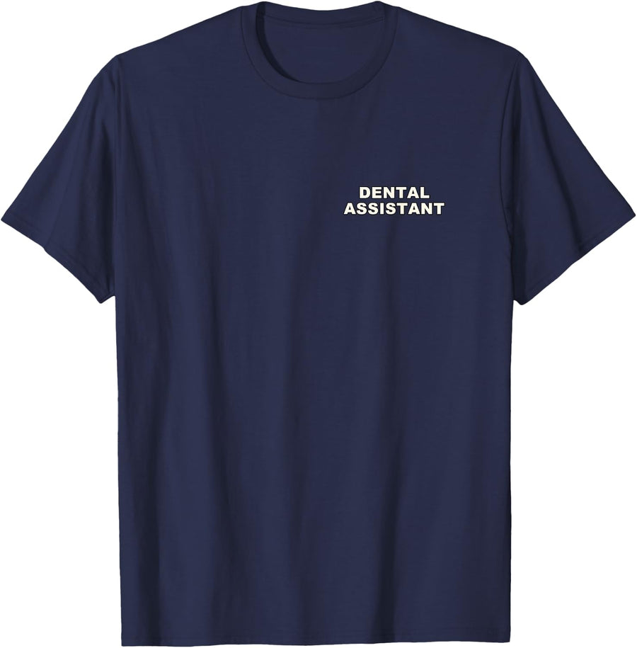 Dental Assistant Dentistry Clinic Team Bold Typography T-Shirt - Navy Blue