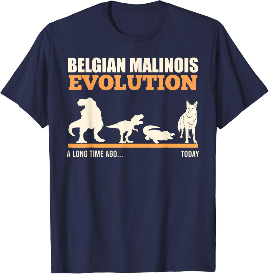 Evolution of a Malinois Shepherd Dog Owner Malinois T-Shirt - Navy Blue
