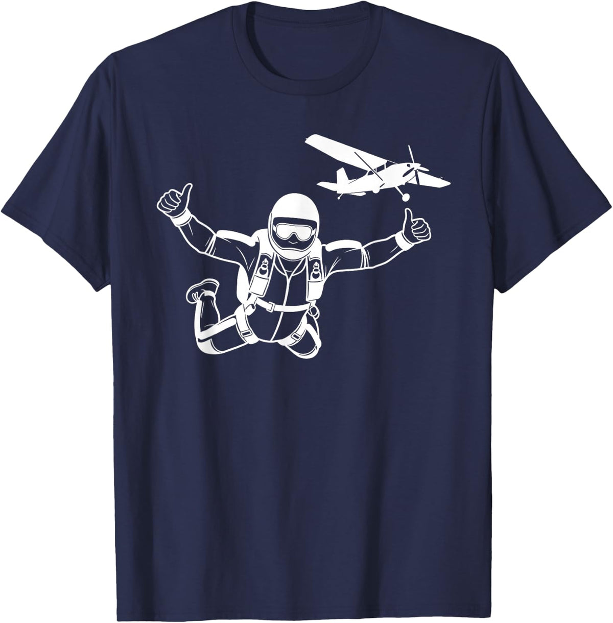 Skydiving Parachute Art Graphic Skydive Sky Diving Men Women T-Shirt - Navy Blue