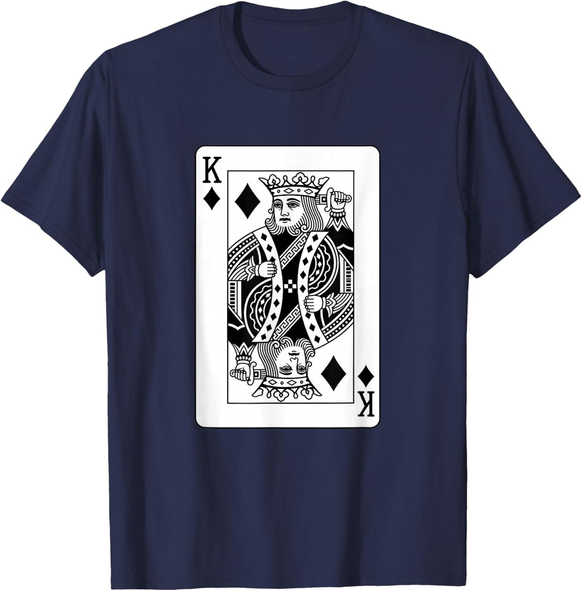 King of Diamonds Playing Card King of Diamonds T-Shirt - Navy Blue