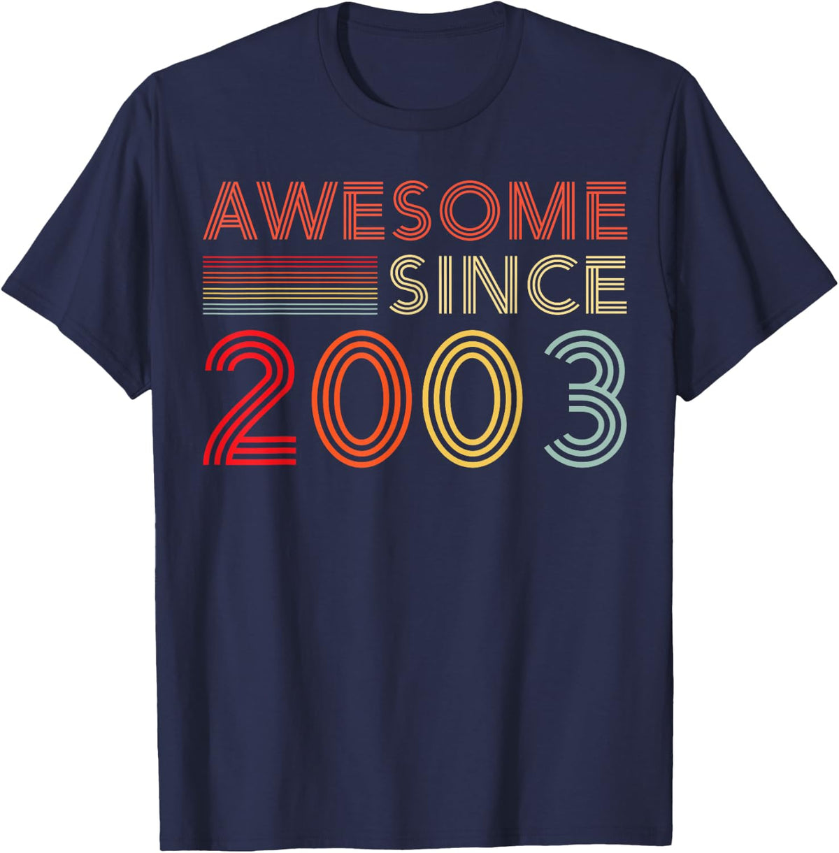 21 Birthday Decorations Men Women 2003 BDay 21th Birthday T-Shirt - Navy Blue