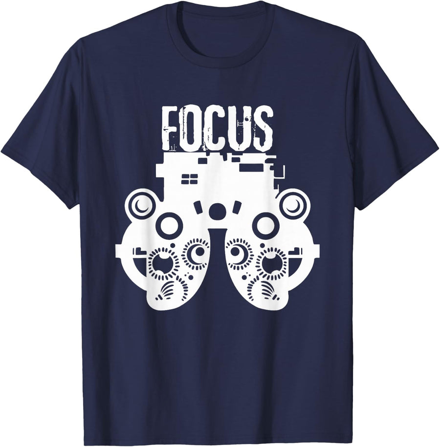 Optician Optician Optometry Machine Phoropter T-Shirt - Navy Blue
