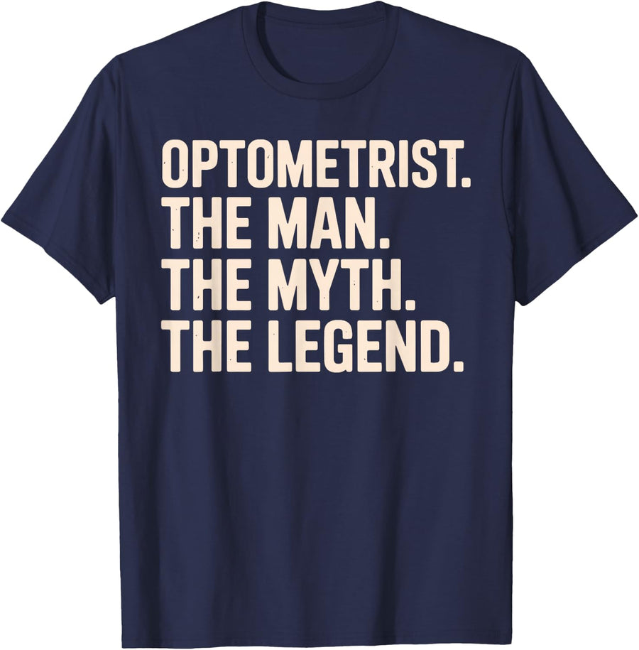 Funny Optometrist Art for Men Boys Dad Optician Optometry T-Shirt - Navy Blue