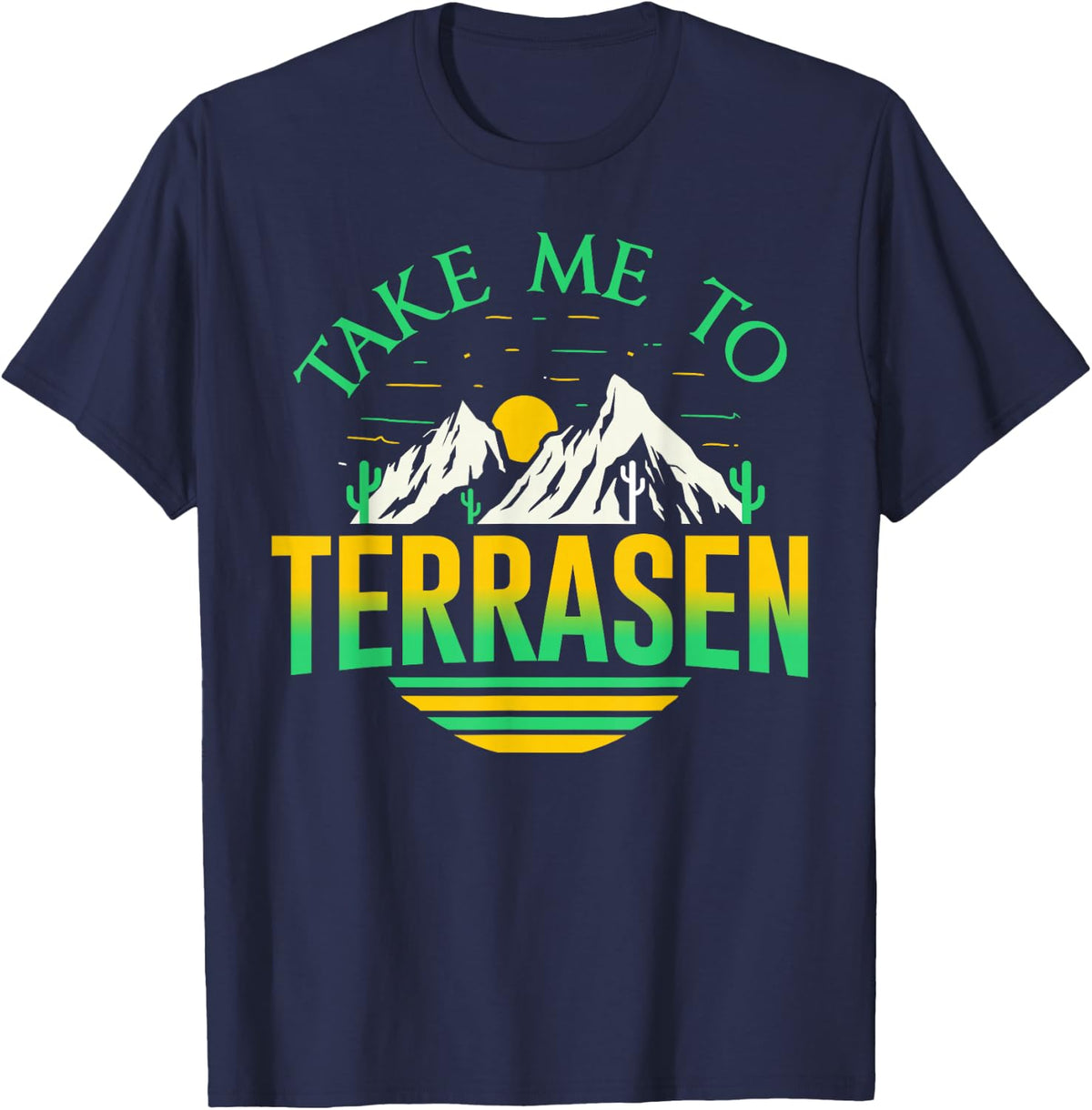 Take Me To Terrasen Nature Adventure Hiking T-Shirt - Navy Blue