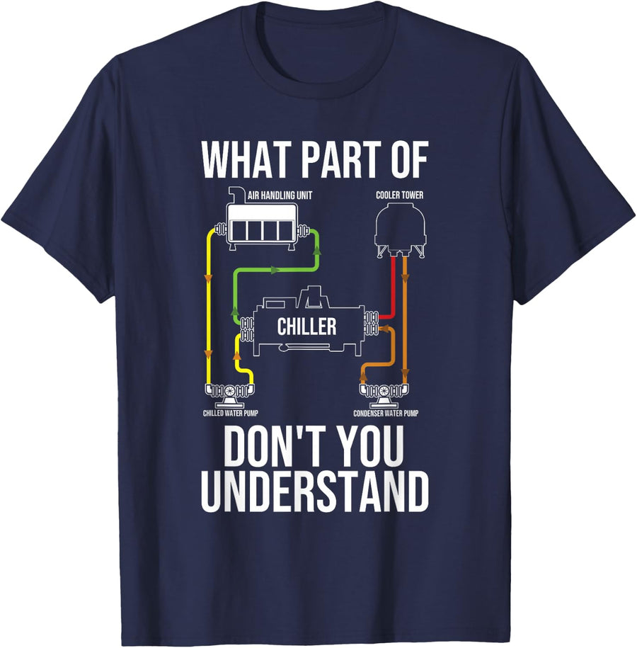 Cool HVAC Design For Men Women Air Conditioning Ventilation T-Shirt - Navy Blue
