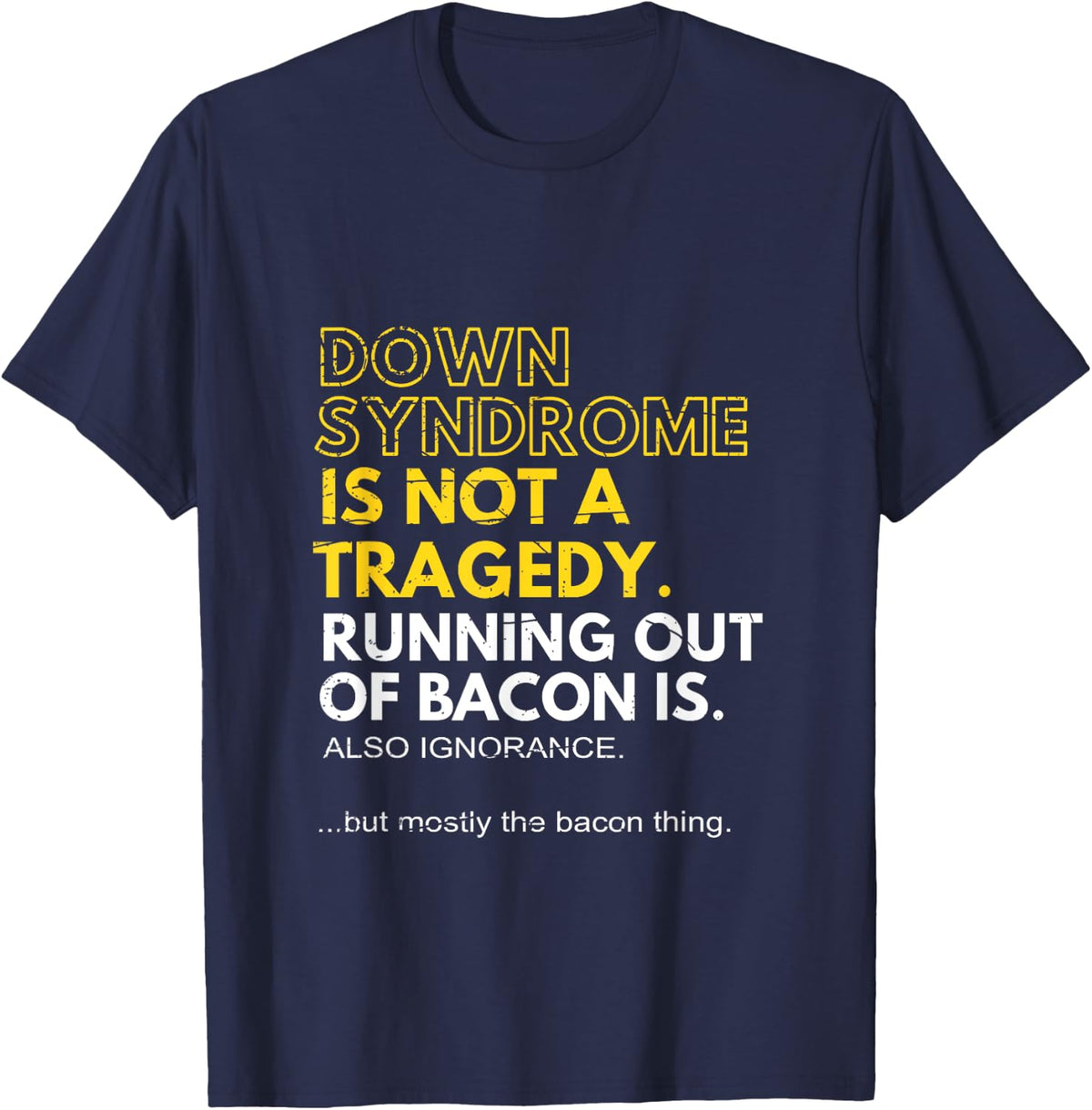 Down Syndrome Awareness Yellow Ribbon Down Syndrome T-Shirt - Navy Blue