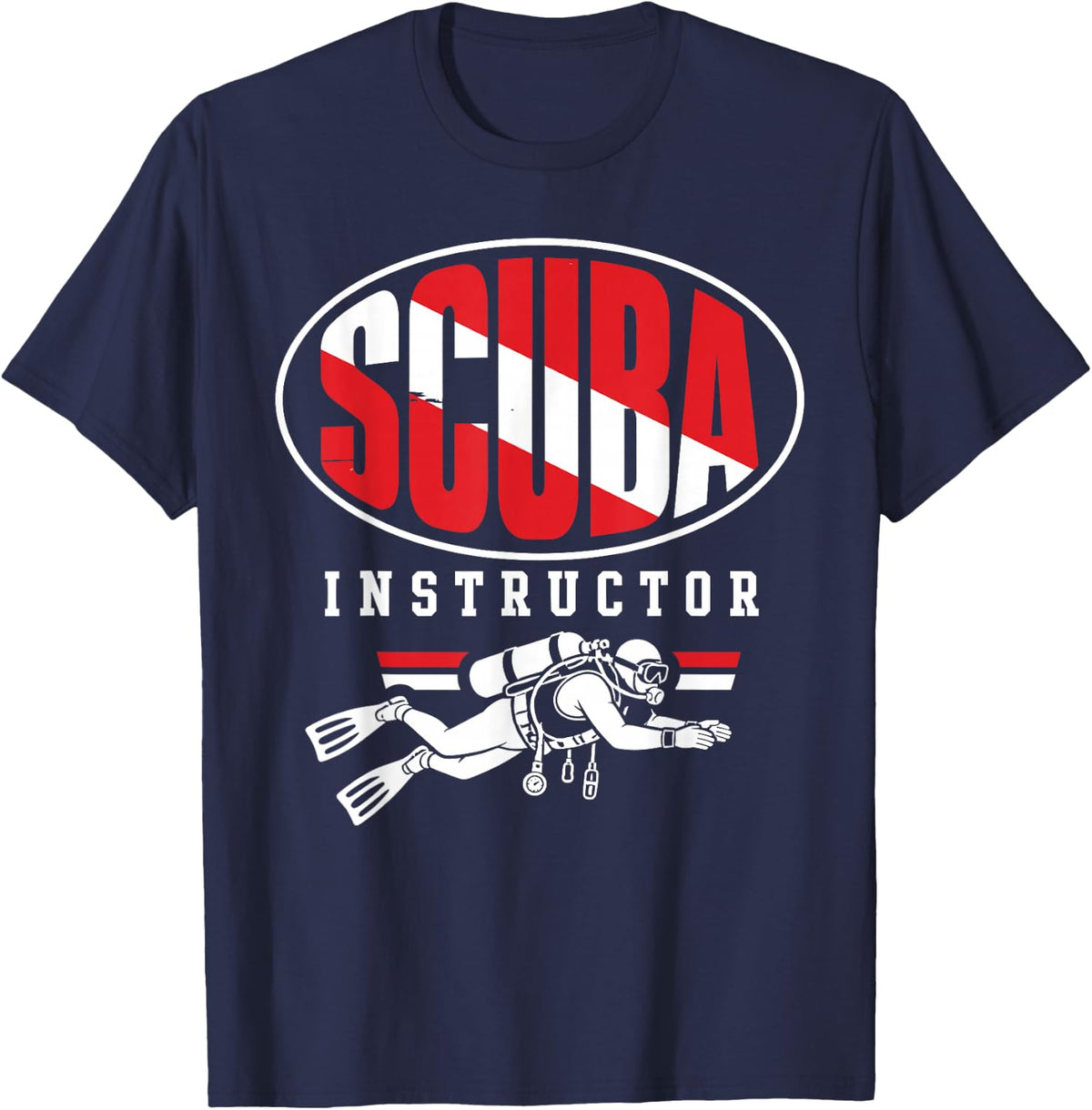 Dive Instructor Design for Men Women Scuba Dive Instructor T-Shirt - Navy Blue