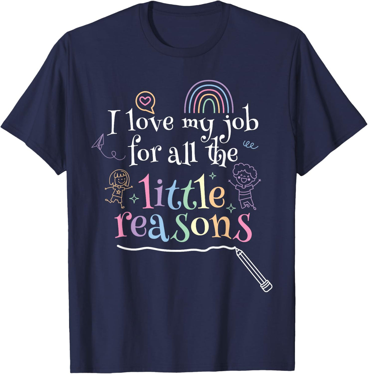 Little Reasons I Great Teacher School Teacher Teacher T-Shirt - Navy Blue