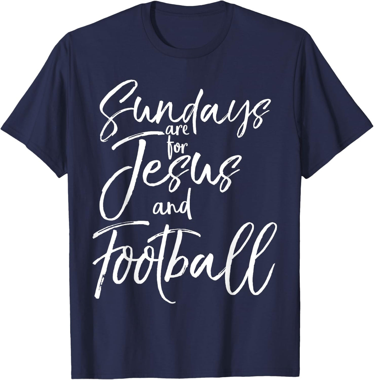 Christian Football Quote Sundays are for Jesus and Football T-Shirt - Navy Blue