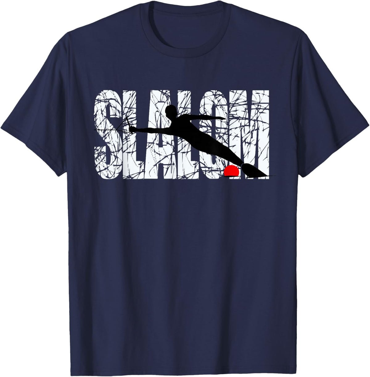 Slalom Water Skier T-Shirt - Navy Blue