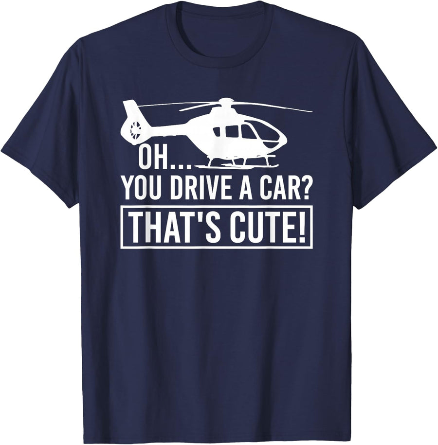 Helicopter Pilot Sarcasm Flying Pilots FAA T-Shirt - Navy Blue
