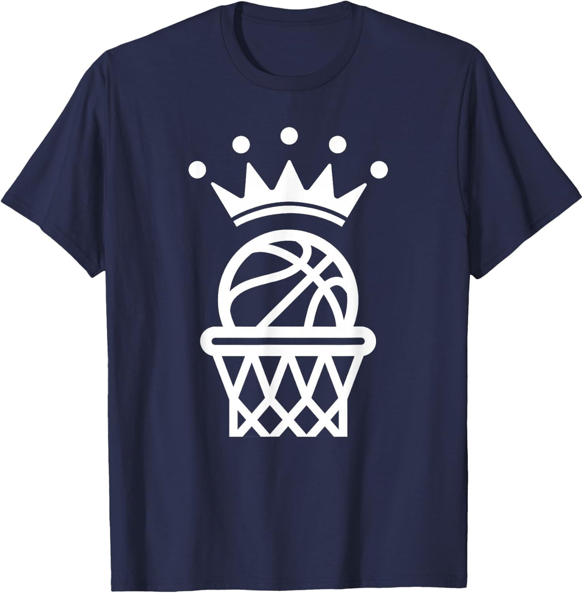 King Crown Basketball Player T-Shirt Funny For Coach Fan T-Shirt - Navy Blue
