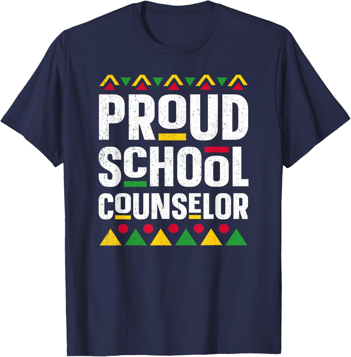 Proud School Counselor Africa Pride Black History Month T-Shirt - Navy Blue