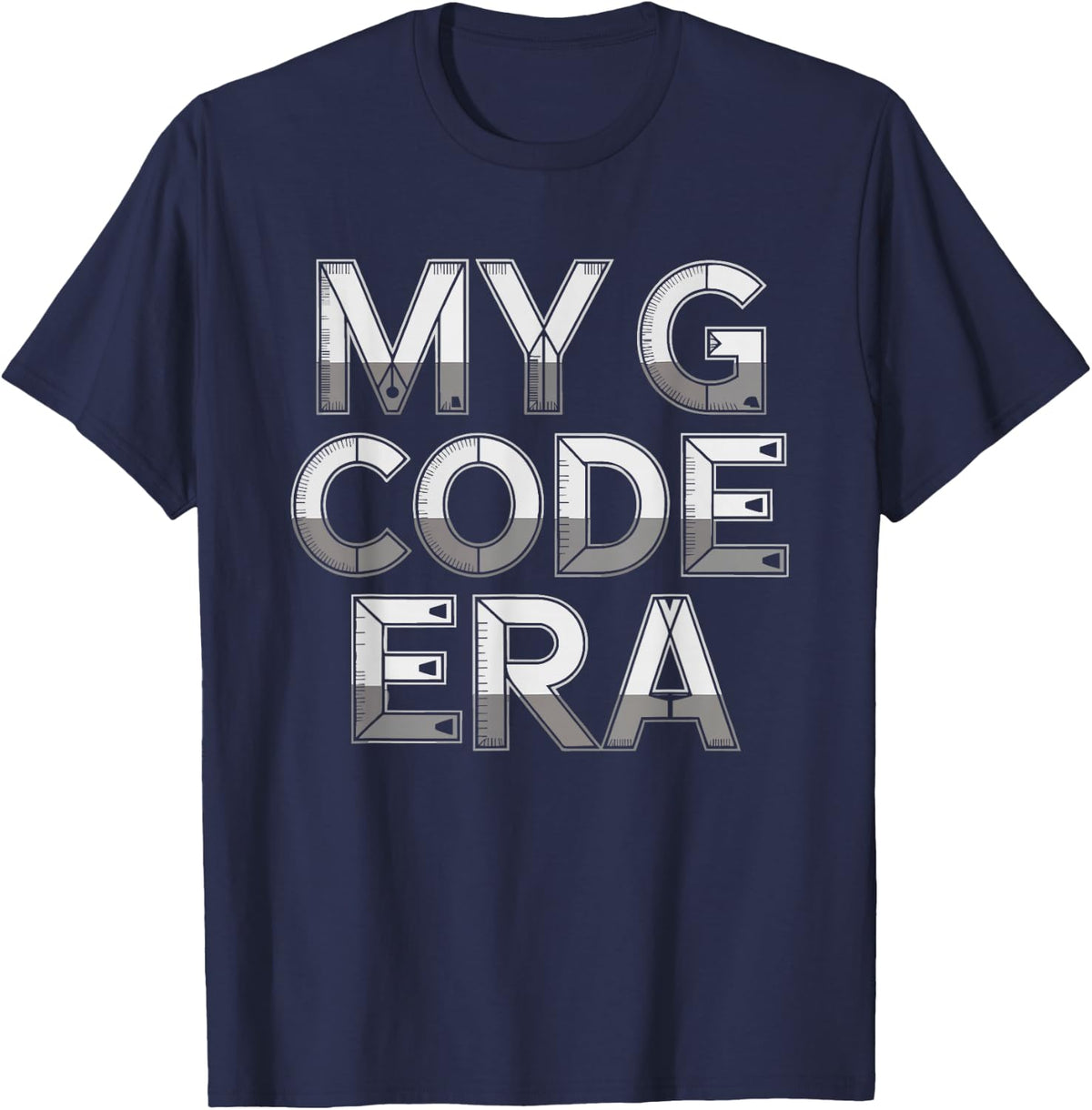 CNC Machinist G Code Era Precision Metalwork Identity T-Shirt - Navy Blue