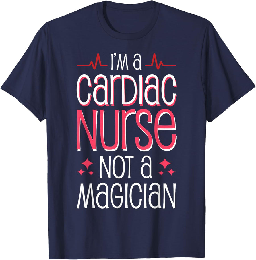 Funny Cardiac Nurse Cardiologist Cardiology Shirt T-Shirt - Navy Blue