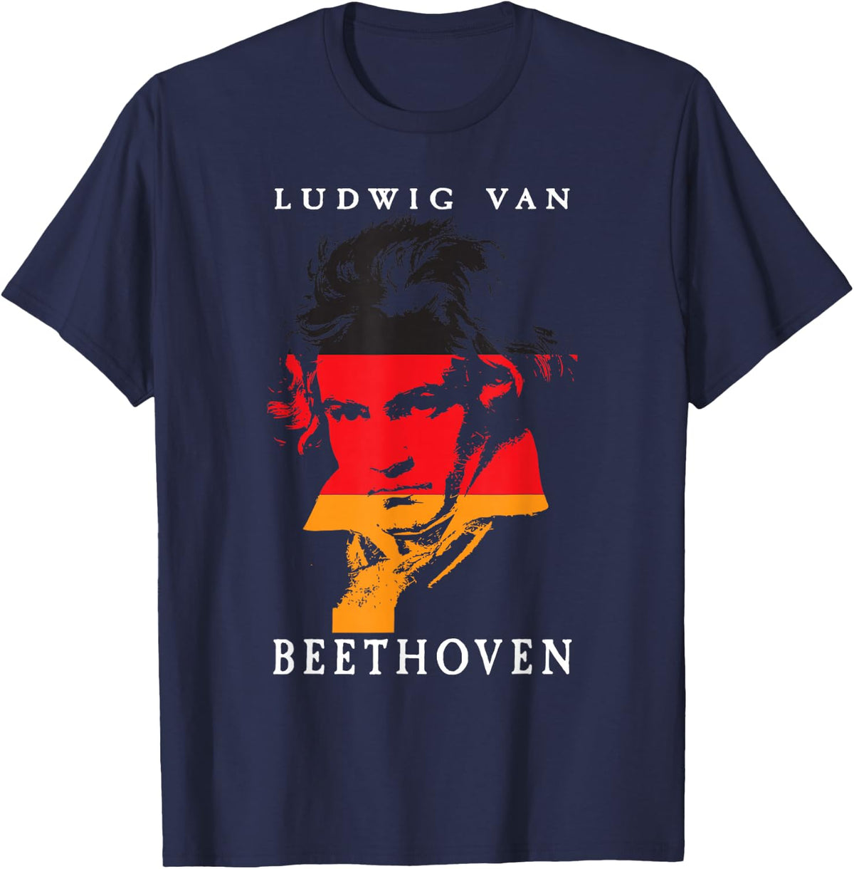 Ludwig Van Beethoven Classical Music Lover Tees T-Shirts for Music Teachers Pianists Composers - Navy Blue