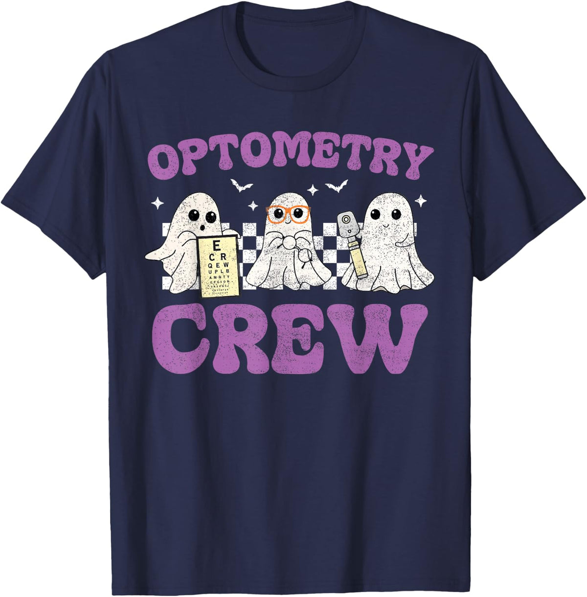 Optometry Halloween Crew Optometrist Sight Squad Optician s T-Shirt - Navy Blue