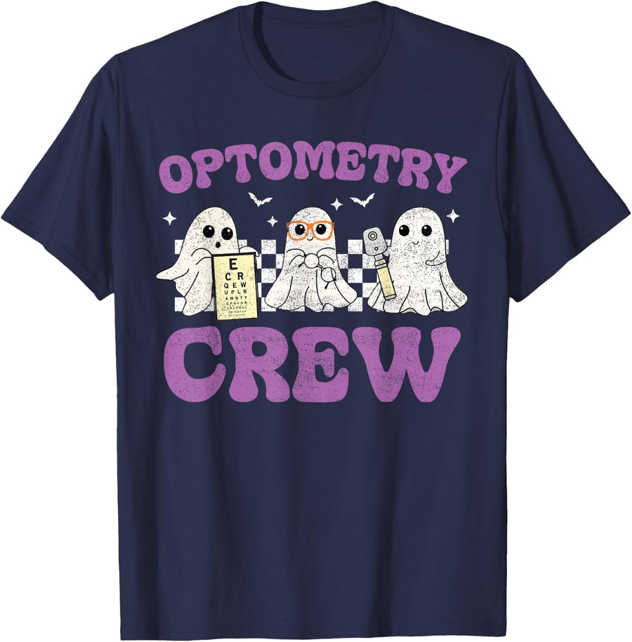 Optometry Halloween Crew Optometrist Sight Squad Optician s T-Shirt - Navy Blue