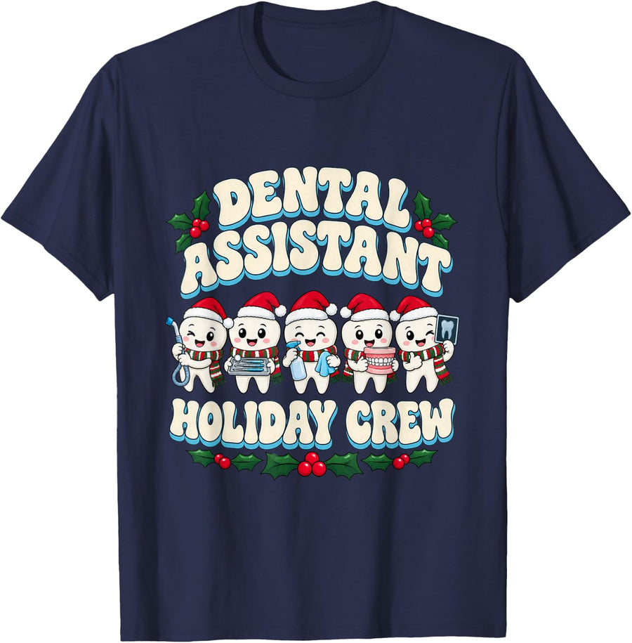 Christmas Dental Assistant Christmas Cheer T-Shirt - Navy Blue