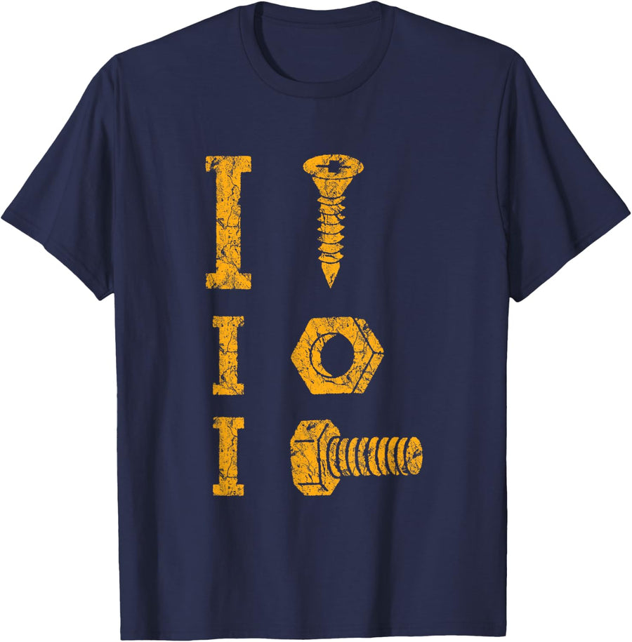 I Screw I Nut I Bolt Car Repair Auto Garage Mechanic Funny T-Shirt - Navy Blue