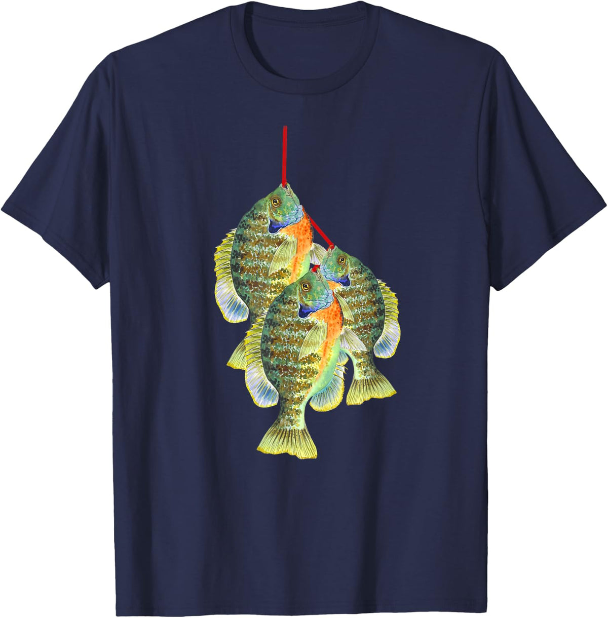 Fishing Fish for Brim Sunfish Bass Catfish Lures, T-Shirt - Navy Blue