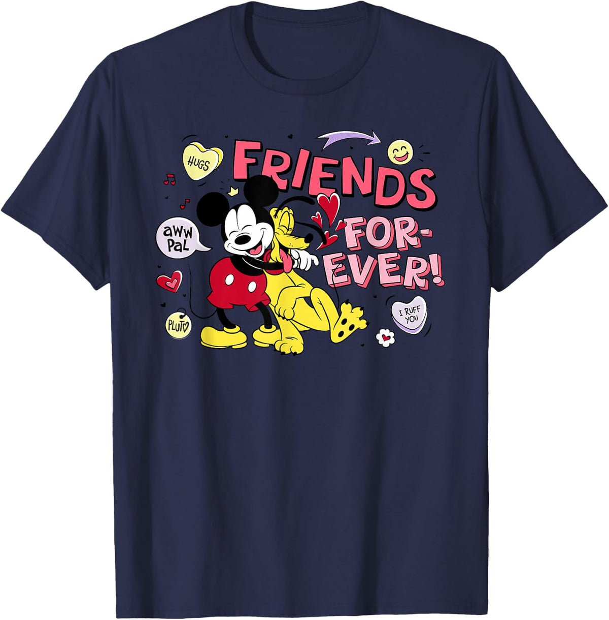 Disney Mickey + Pluto Friends Forever! T-Shirt - Navy Blue