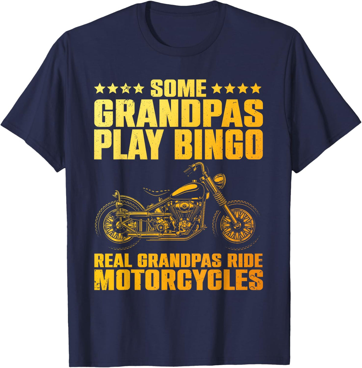 Funny Motorcycle For Grandpa Men Biker Motorcycle Rider T-Shirt - Navy Blue
