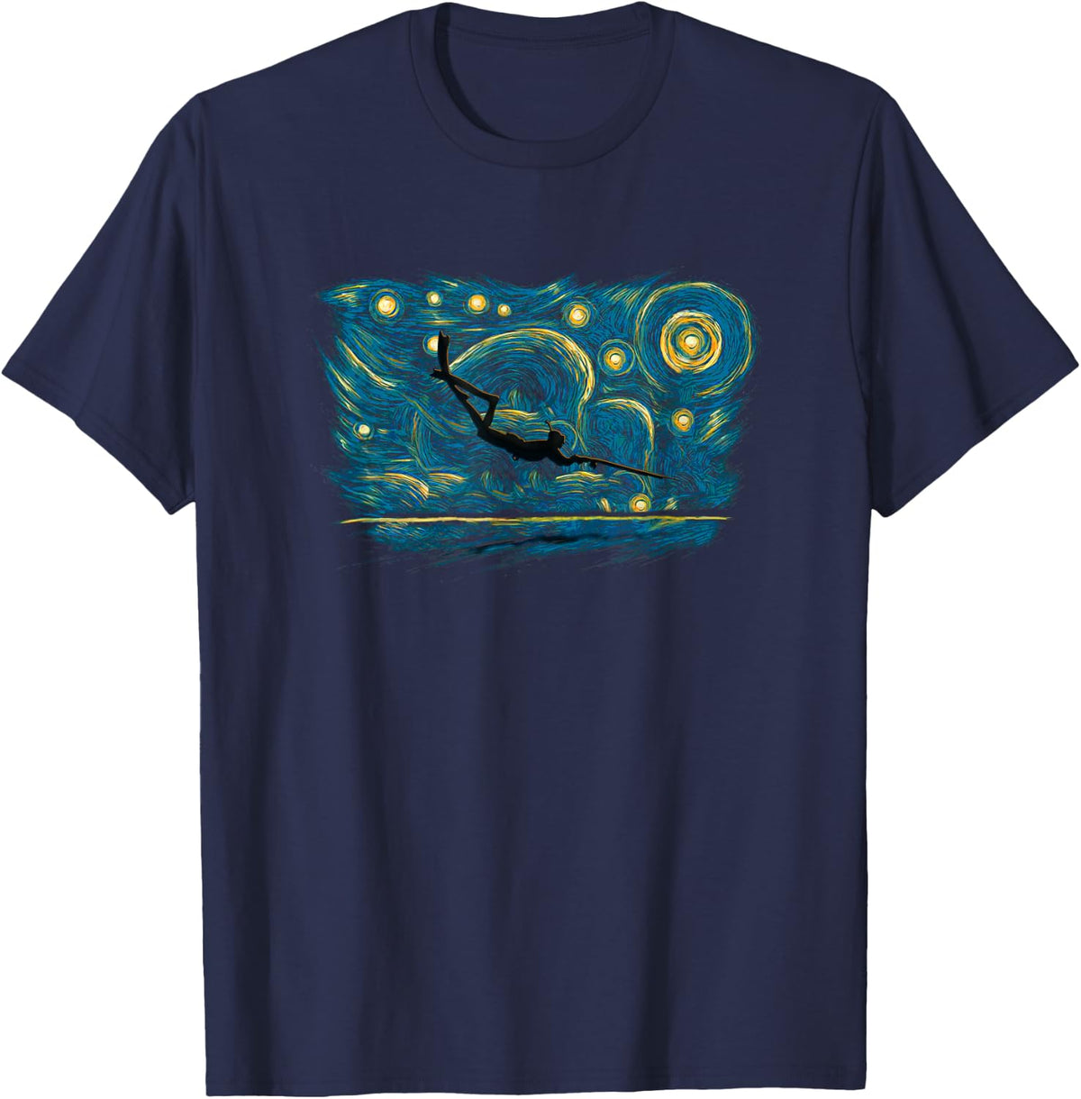 Retro Vintage Style Spearfishing T-Shirt - Navy Blue