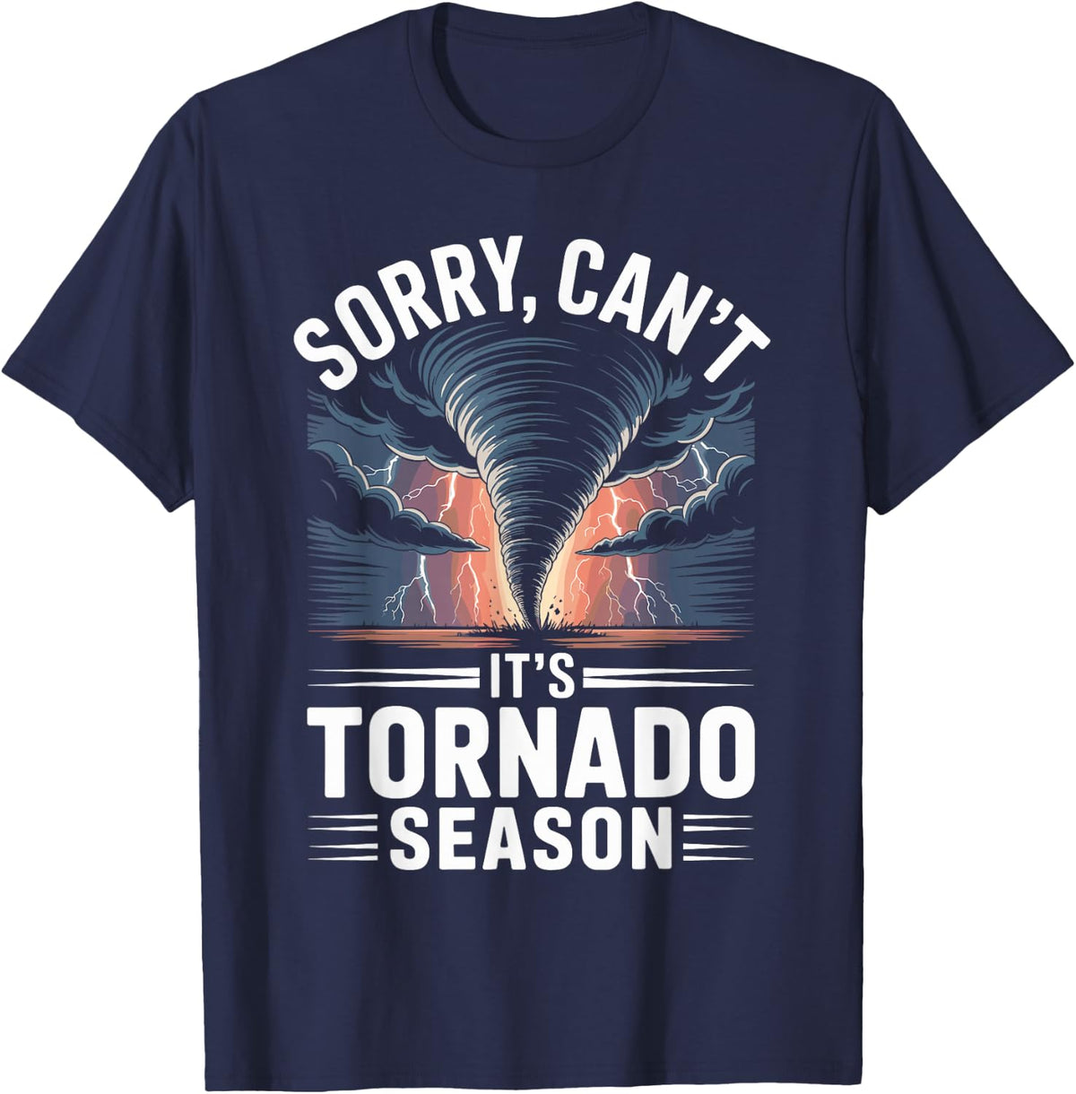 Storm Chaser Costume Hurricane Tornado T-Shirt - Navy Blue