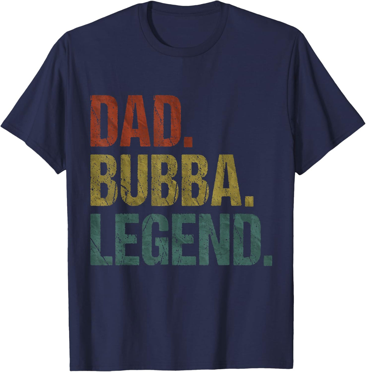 Dad Bubba Legend Vintage Retro Grandpa Father's Day T-Shirt - Navy Blue