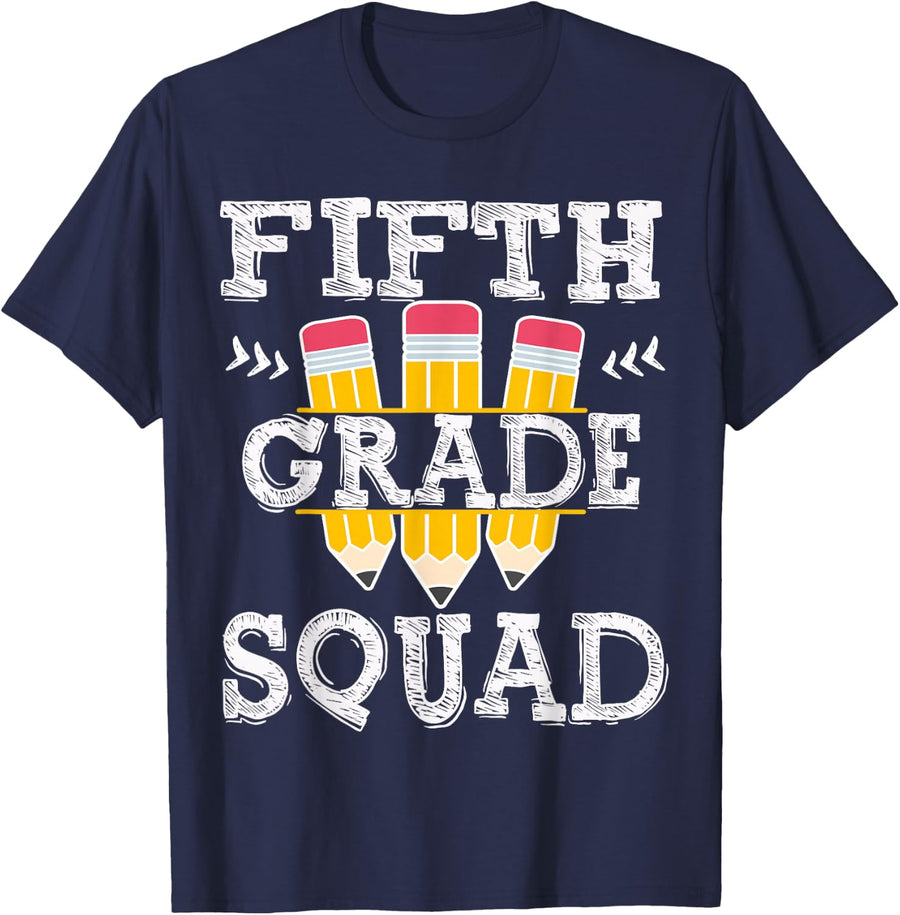 Cool 5th Grade Squad Team Back To School Graduation Teacher T-Shirt - Navy Blue