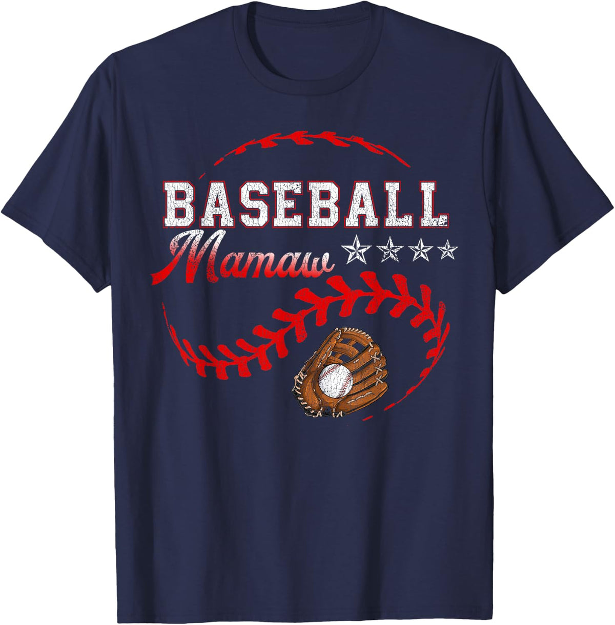 Baseball Mamaw T-Shirt - Navy Blue