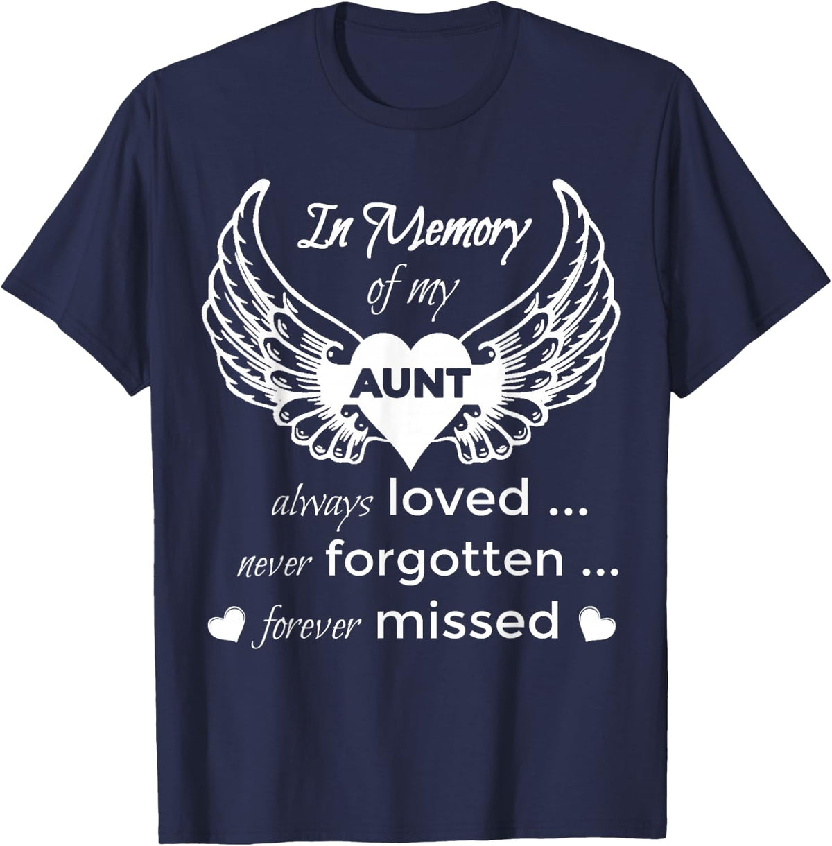 Guardian Angel Aunt T Shirt For Women Memorial Tee In Memory Of My Aunt - Navy Blue