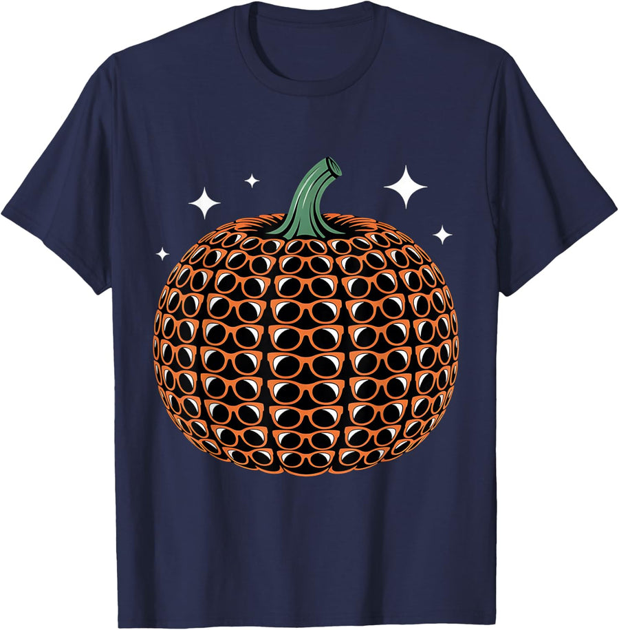 Group Optometry Halloween Shirts Optician Spooky Optometrist Tees T-Shirts for Adults - Navy Blue