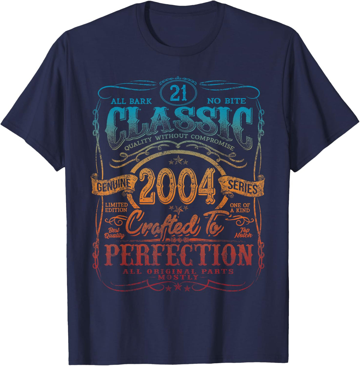 Vintage 2004 Limited Edition Shirt 21 year old 21st Birthday T-Shirt - Navy Blue